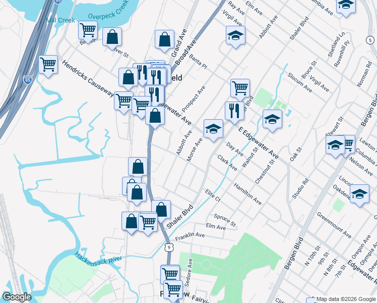 map of restaurants, bars, coffee shops, grocery stores, and more near 459 Morse Avenue in Ridgefield