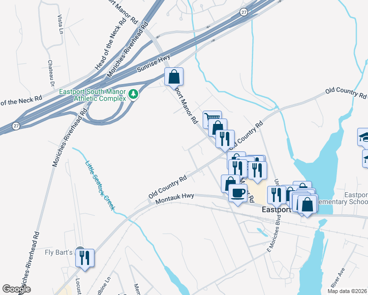map of restaurants, bars, coffee shops, grocery stores, and more near 19 Donald Street in Eastport