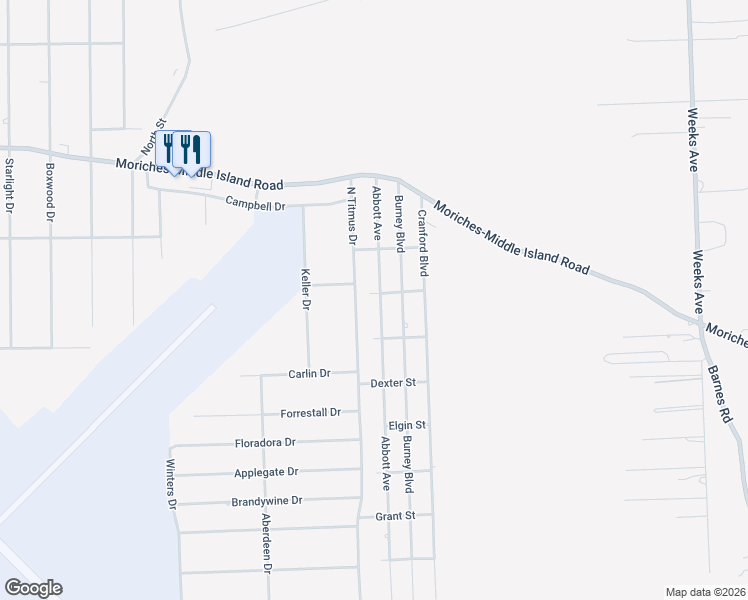 map of restaurants, bars, coffee shops, grocery stores, and more near 2 Bentnor Street in Mastic