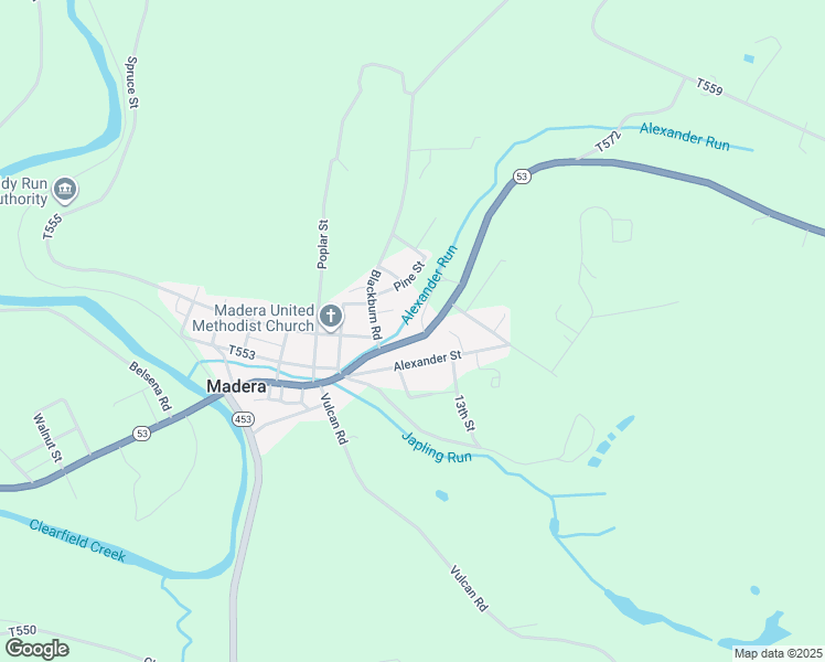 map of restaurants, bars, coffee shops, grocery stores, and more near Main St in Clearfield