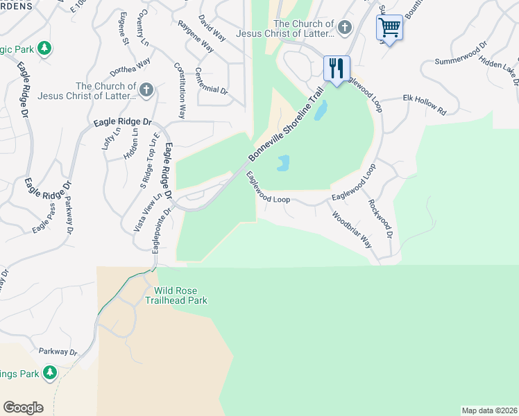 map of restaurants, bars, coffee shops, grocery stores, and more near 634 Mountain View Circle in North Salt Lake