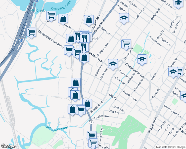 map of restaurants, bars, coffee shops, grocery stores, and more near 891 Lancaster Road in Ridgefield