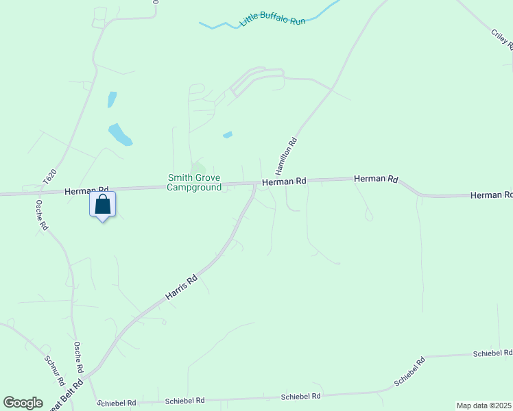 map of restaurants, bars, coffee shops, grocery stores, and more near 105 Harris Road in Butler