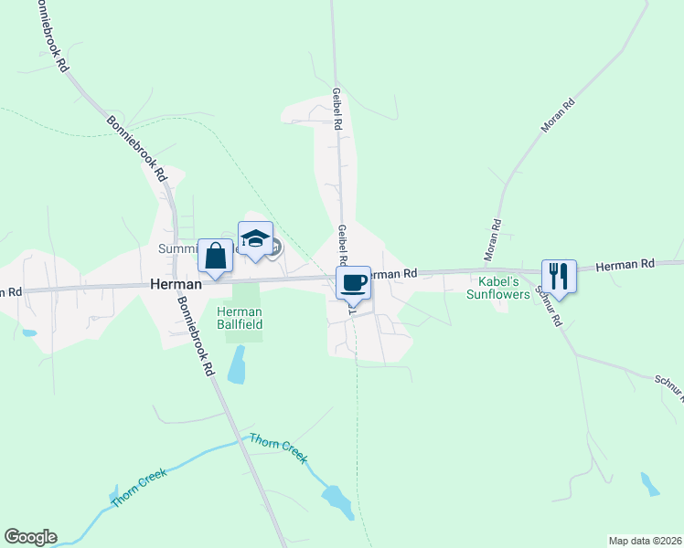 map of restaurants, bars, coffee shops, grocery stores, and more near in Herman