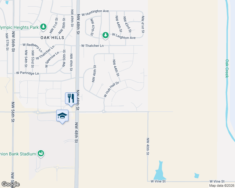 map of restaurants, bars, coffee shops, grocery stores, and more near 4415 West Milton Road in Lincoln