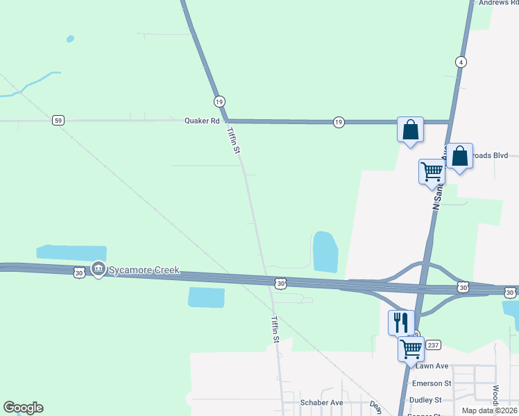 map of restaurants, bars, coffee shops, grocery stores, and more near 1792 Tiffin Street in Bucyrus