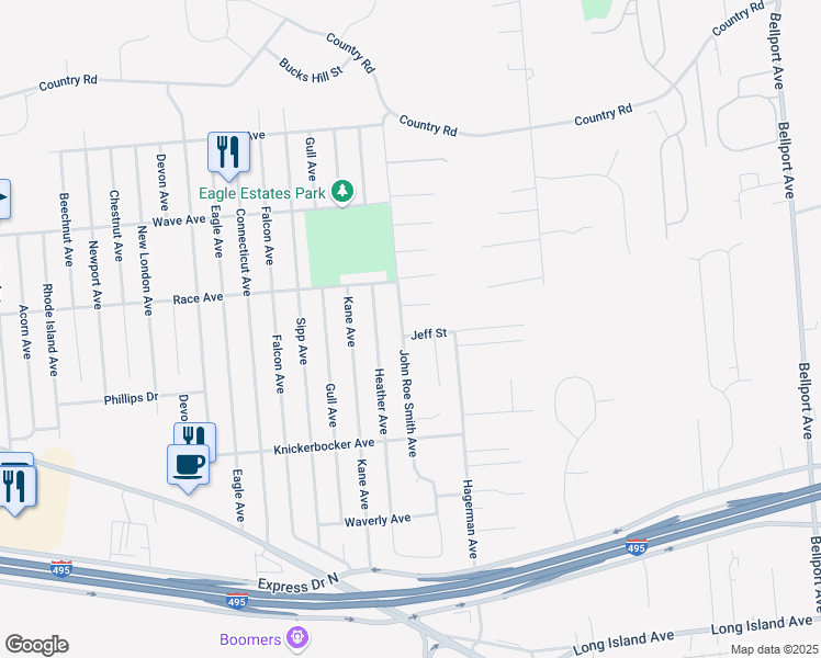 map of restaurants, bars, coffee shops, grocery stores, and more near 2801 Jeff Street in Medford