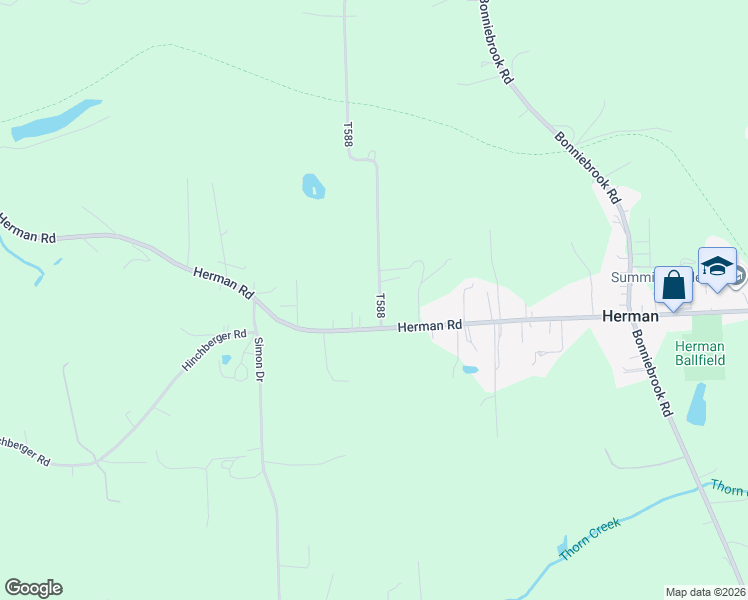 map of restaurants, bars, coffee shops, grocery stores, and more near 109 Brinker Road in Butler