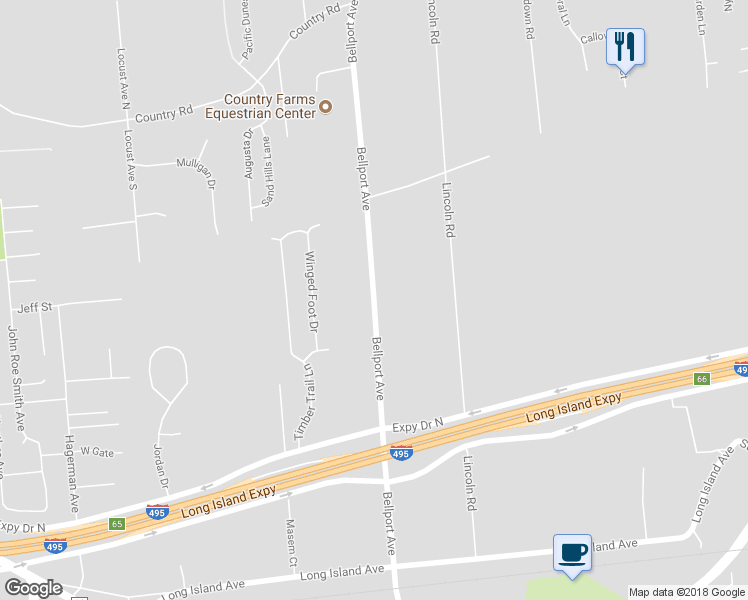 map of restaurants, bars, coffee shops, grocery stores, and more near 154 Bellport Avenue in Medford