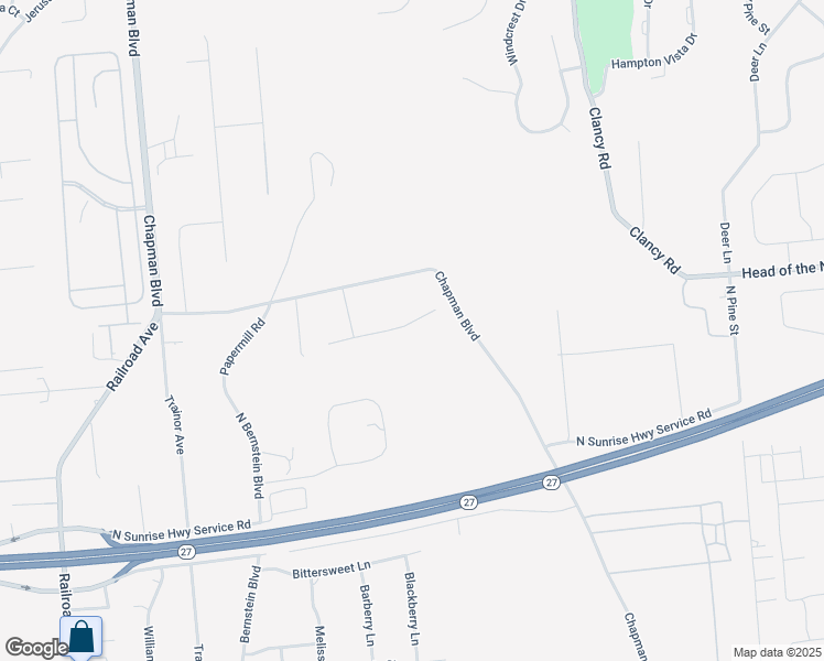 map of restaurants, bars, coffee shops, grocery stores, and more near 18 Georgann Road in Manorville