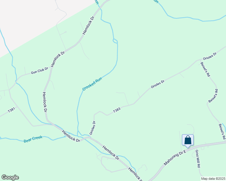 map of restaurants, bars, coffee shops, grocery stores, and more near 1816 Orioles Drive in Lehighton