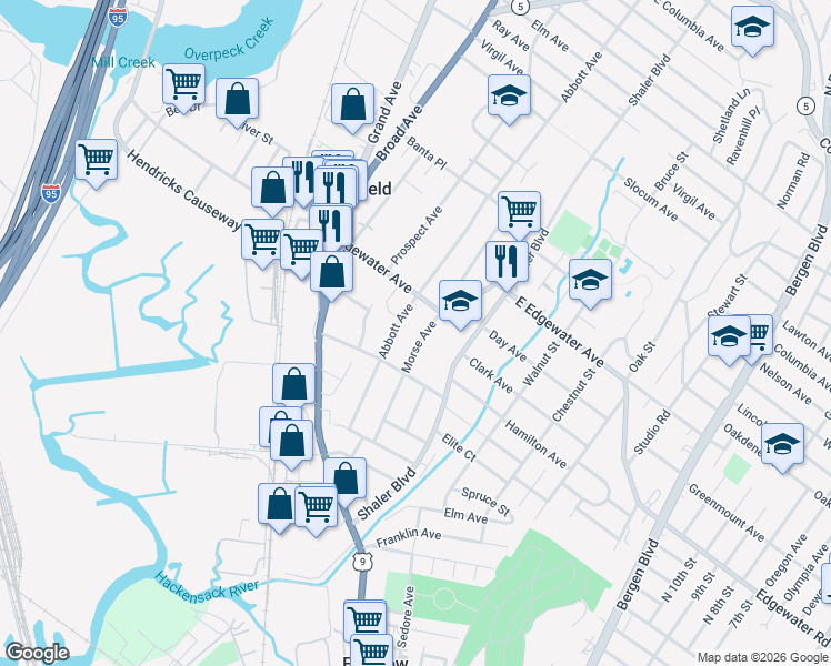 map of restaurants, bars, coffee shops, grocery stores, and more near 459 Morse Avenue in Ridgefield