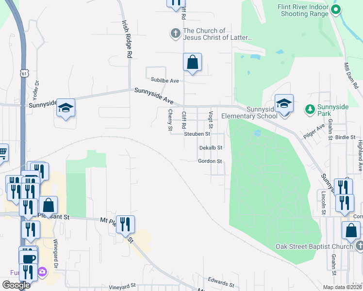 map of restaurants, bars, coffee shops, grocery stores, and more near 2021 Cliff Road in Burlington