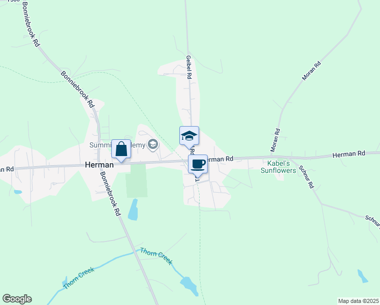 map of restaurants, bars, coffee shops, grocery stores, and more near in Herman