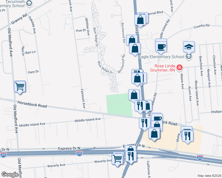 map of restaurants, bars, coffee shops, grocery stores, and more near 501 Daryl Drive in Medford