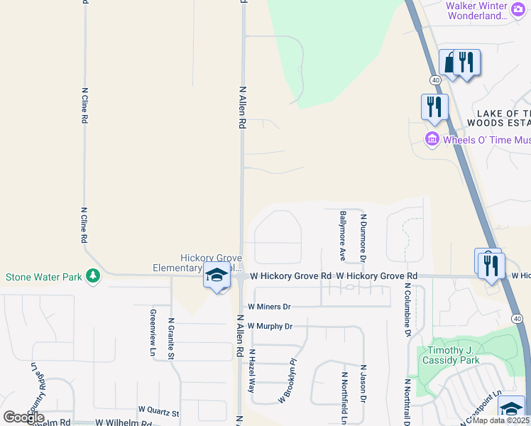 map of restaurants, bars, coffee shops, grocery stores, and more near 11707 North Scotts Trail in Dunlap
