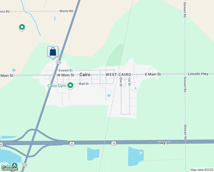 map of restaurants, bars, coffee shops, grocery stores, and more near Anthony Street in Cairo