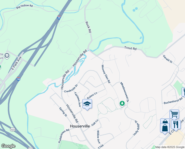 map of restaurants, bars, coffee shops, grocery stores, and more near 199 Rhaubert Cir in State College