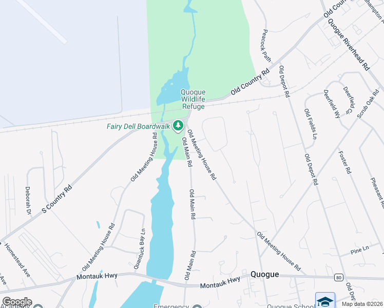 map of restaurants, bars, coffee shops, grocery stores, and more near 1 Ice Pond Lane in Quogue