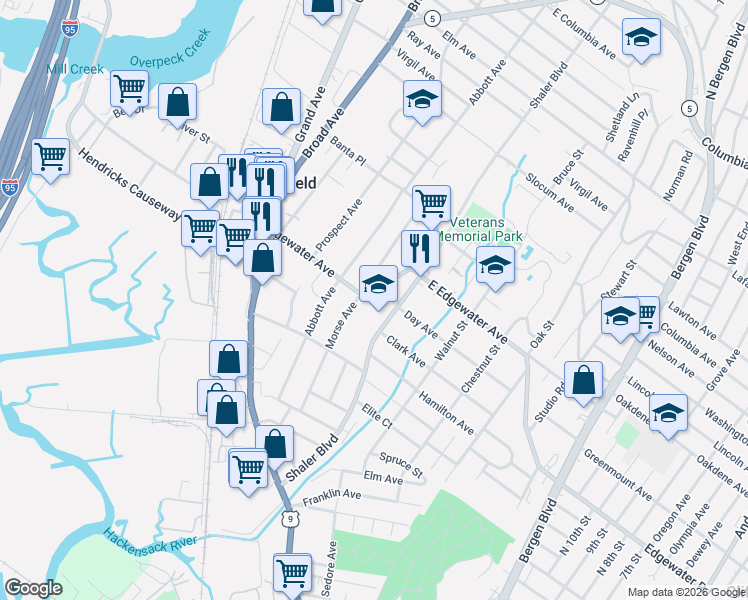 map of restaurants, bars, coffee shops, grocery stores, and more near 511 Morse Avenue in Ridgefield