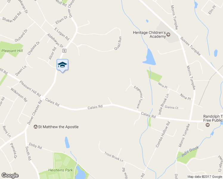 map of restaurants, bars, coffee shops, grocery stores, and more near 95A Calais Road in Randolph