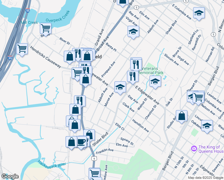map of restaurants, bars, coffee shops, grocery stores, and more near 511 Morse Avenue in Ridgefield