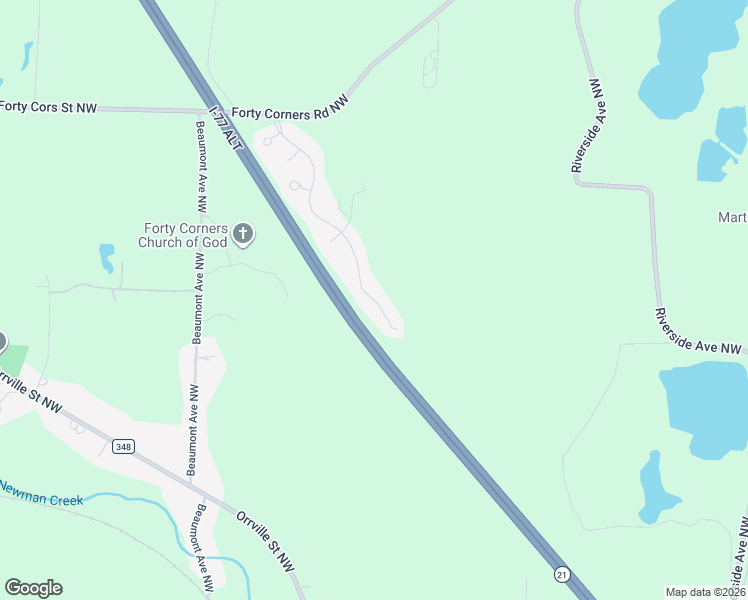 map of restaurants, bars, coffee shops, grocery stores, and more near 133 Thomas Boulevard Northwest in Massillon