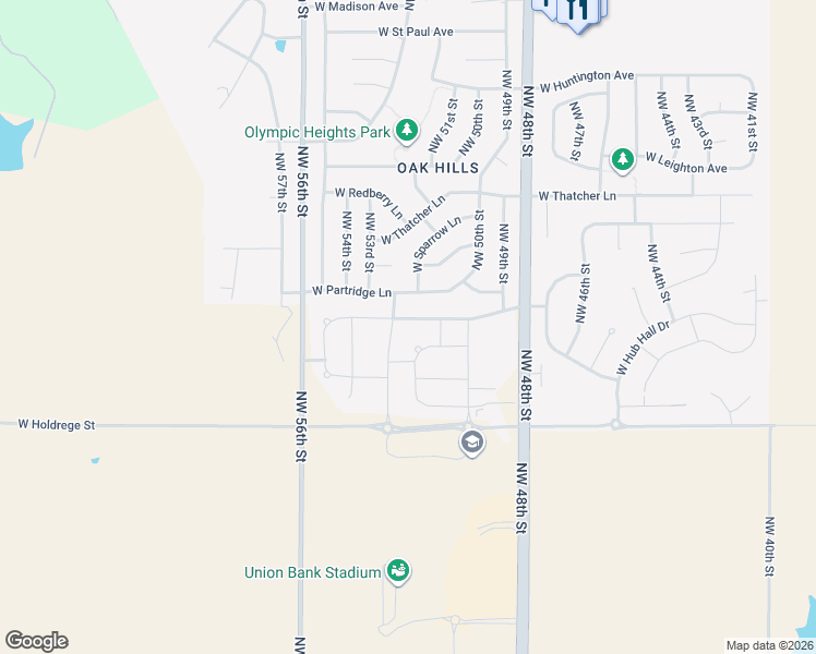 map of restaurants, bars, coffee shops, grocery stores, and more near 5130 West Gary Gately Street in Lincoln