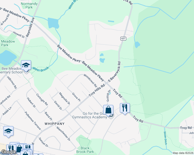 map of restaurants, bars, coffee shops, grocery stores, and more near 256 Bee Meadow Parkway in Hanover