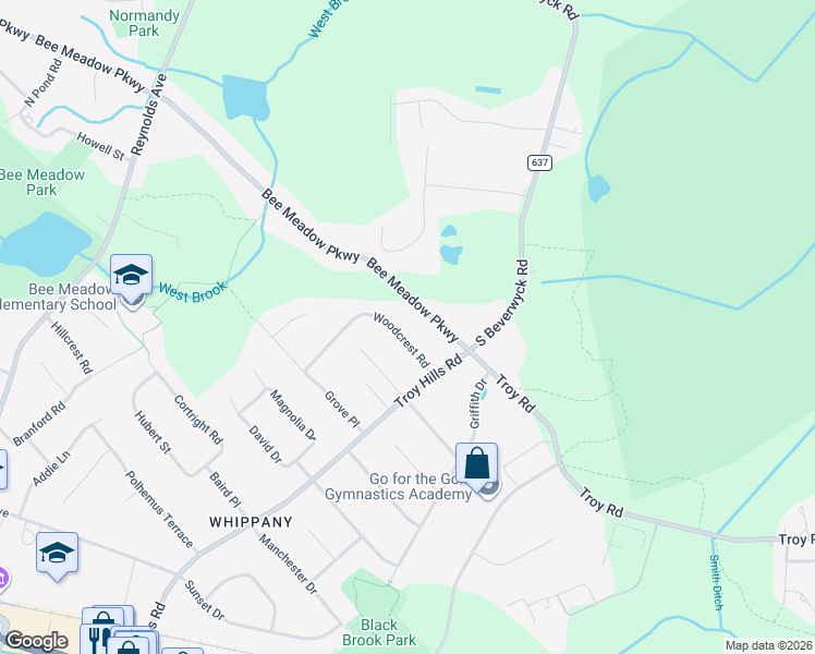 map of restaurants, bars, coffee shops, grocery stores, and more near 256 Bee Meadow Parkway in Hanover