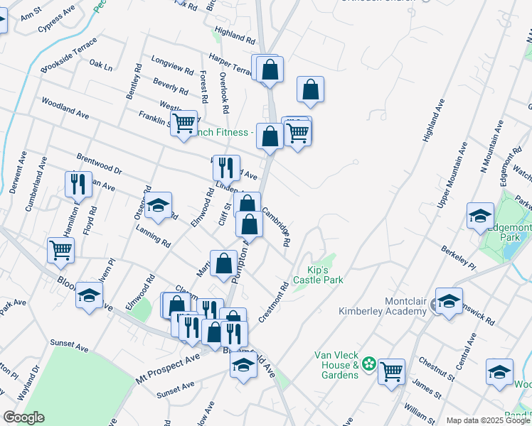 map of restaurants, bars, coffee shops, grocery stores, and more near 37 Cambridge Road in Verona