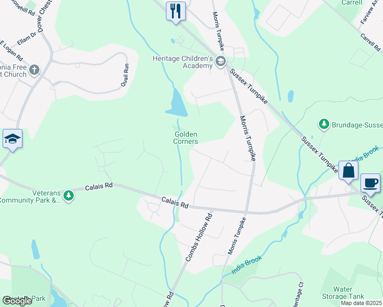 map of restaurants, bars, coffee shops, grocery stores, and more near 23 Nina Place in Randolph