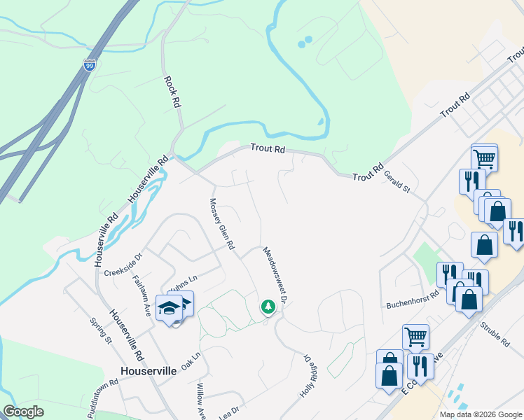map of restaurants, bars, coffee shops, grocery stores, and more near 145 Pepperberry Lane in State College