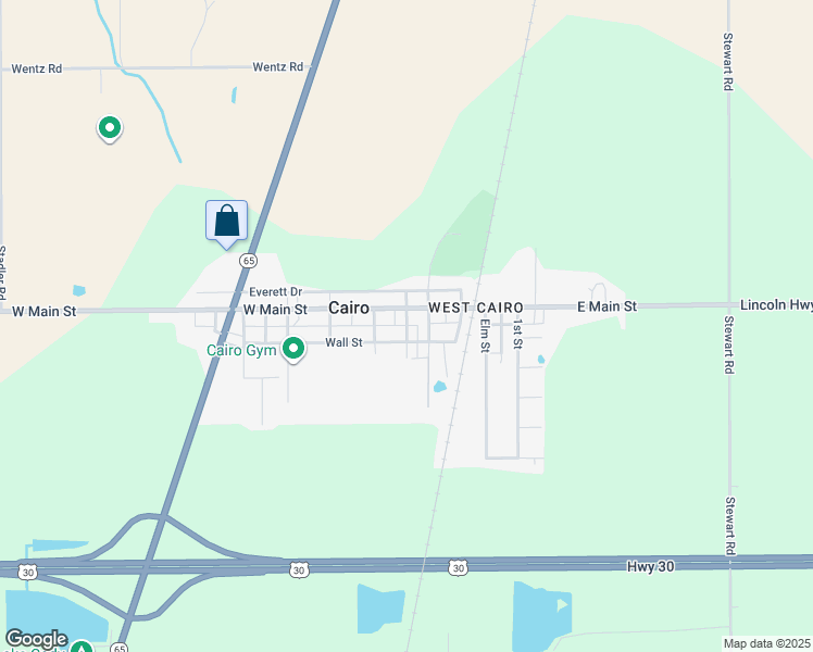map of restaurants, bars, coffee shops, grocery stores, and more near Anthony Street in Cairo