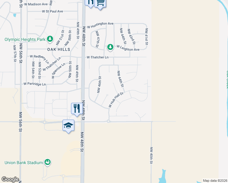 map of restaurants, bars, coffee shops, grocery stores, and more near 1815 NW Faesy Pl in Lincoln