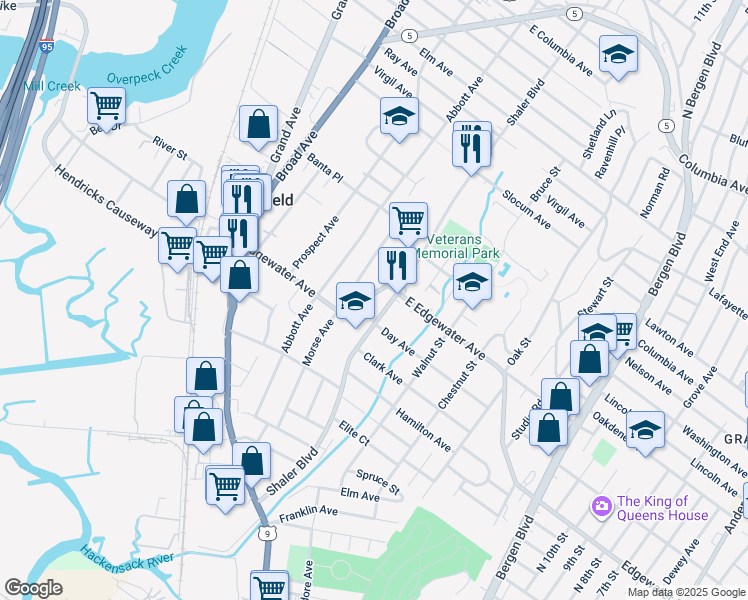 map of restaurants, bars, coffee shops, grocery stores, and more near 830 Edgewater Ave in Ridgefield