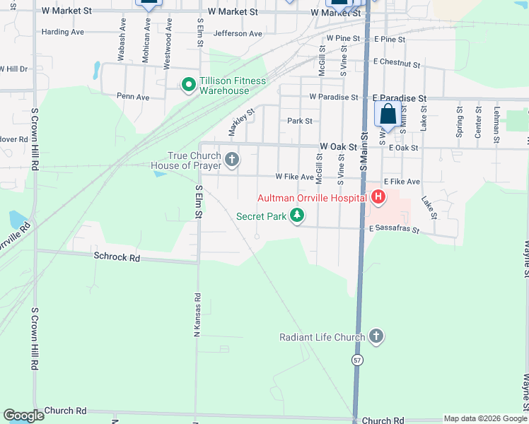 map of restaurants, bars, coffee shops, grocery stores, and more near 858 Beaver St in Orrville