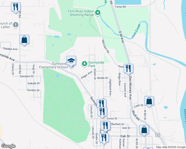 map of restaurants, bars, coffee shops, grocery stores, and more near 1952 Ernst Street in Burlington