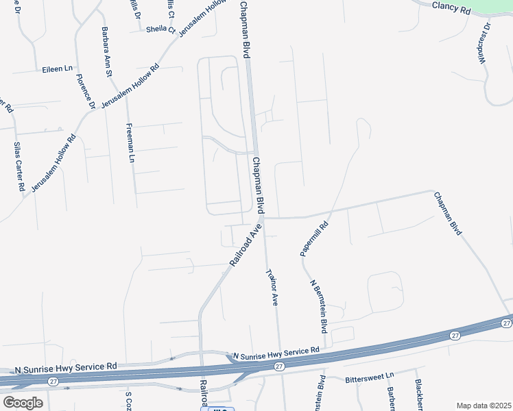 map of restaurants, bars, coffee shops, grocery stores, and more near 5 Village Circle South in Manorville