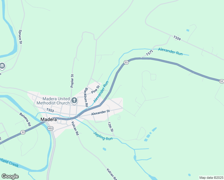 map of restaurants, bars, coffee shops, grocery stores, and more near 3522 Main Street in Madera