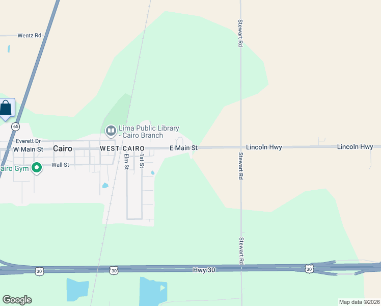 map of restaurants, bars, coffee shops, grocery stores, and more near 1694 Lincoln Hwy in Elida