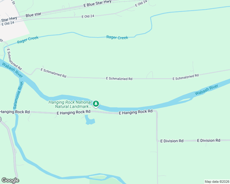 map of restaurants, bars, coffee shops, grocery stores, and more near East Schmalzried Road in Lagro