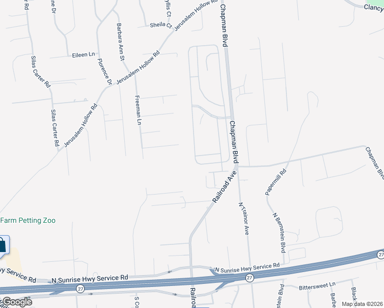 map of restaurants, bars, coffee shops, grocery stores, and more near 65 Village Circle West in Manorville