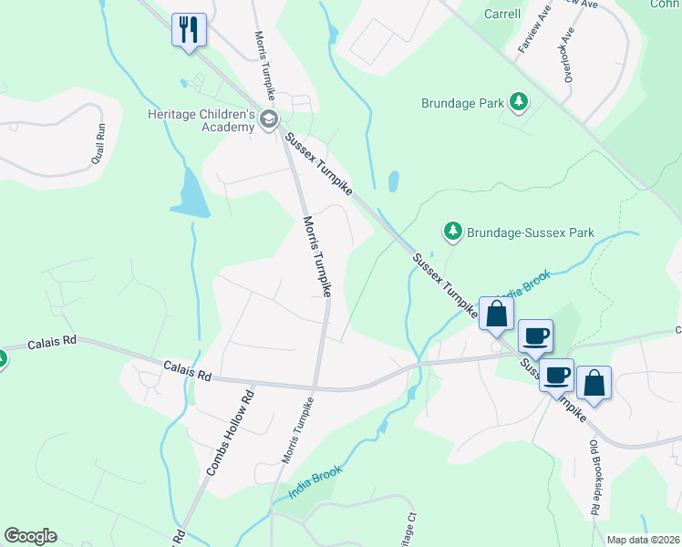 map of restaurants, bars, coffee shops, grocery stores, and more near 185 Morris Turnpike in Randolph