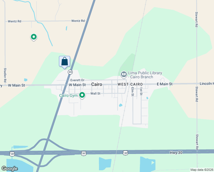 map of restaurants, bars, coffee shops, grocery stores, and more near 104 Anthony Street in Cairo