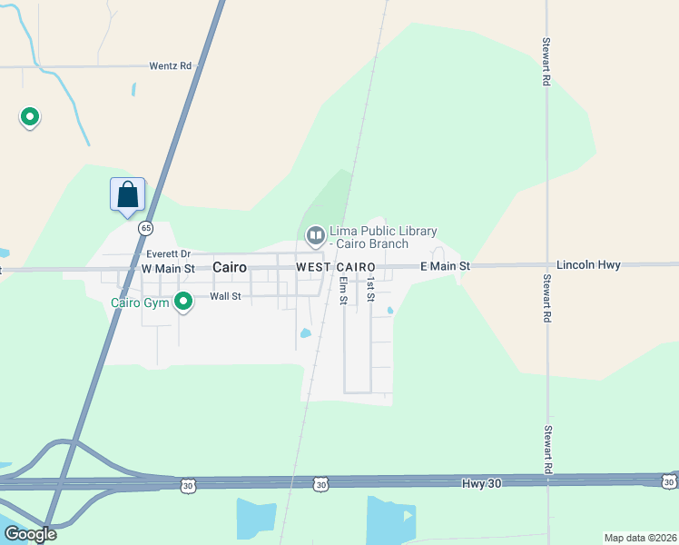 map of restaurants, bars, coffee shops, grocery stores, and more near 101 Elm Street in Cairo