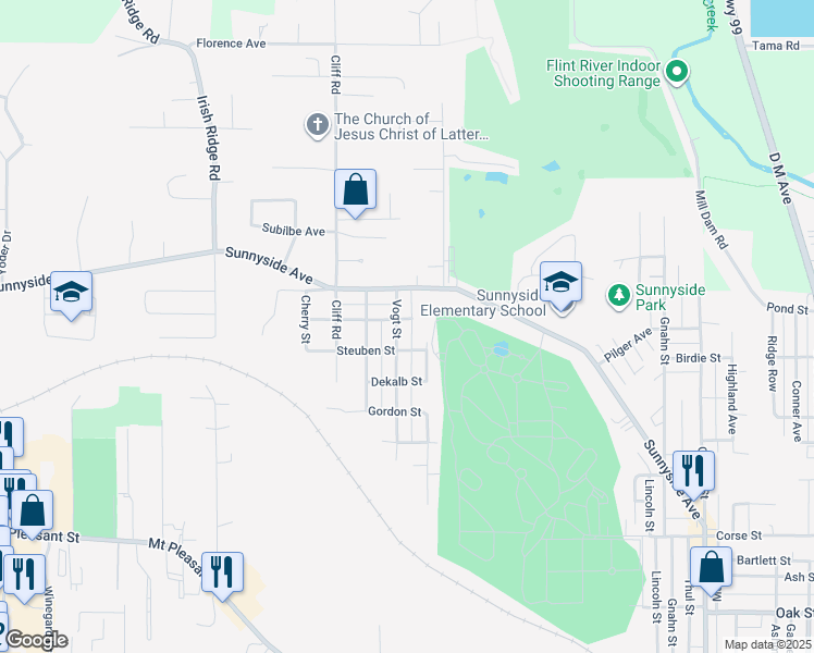 map of restaurants, bars, coffee shops, grocery stores, and more near 2203 Vogt Street in Burlington
