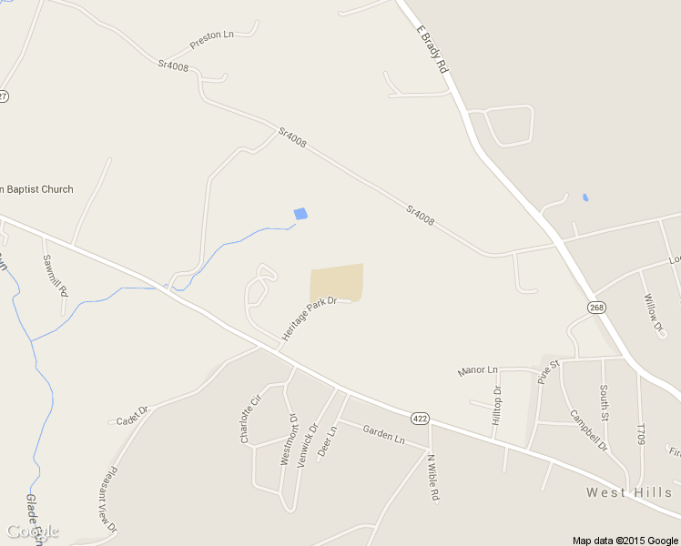 map of restaurants, bars, coffee shops, grocery stores, and more near 181 Heritage Park Drive in Kittanning