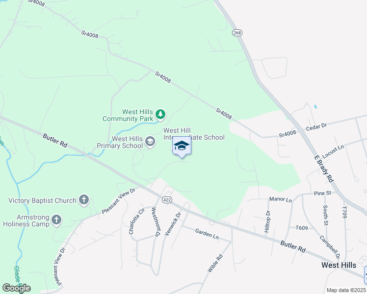 map of restaurants, bars, coffee shops, grocery stores, and more near 181 Heritage Park Drive in Kittanning