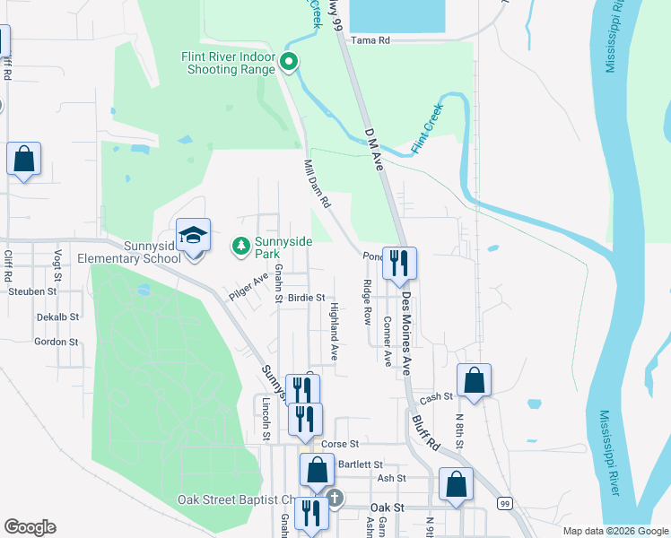 map of restaurants, bars, coffee shops, grocery stores, and more near 2118-2120 Highland Avenue in Burlington